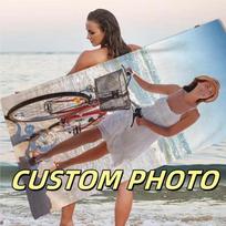 Custom Photo Beach Towel Soft Microfiber Lightweight Polyester Towel Anti-Sand For Family Friends Party Quick-Drying Bath Towel 50x100 CM