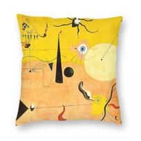 Josef Albers Joan Miro Pillowcase Polyester Linen Velvet Printed Zip Decor Room Cushion Cover Peach skin 18*18(CM)-1Pcs