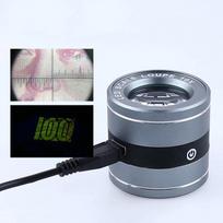 10x visiškai metalinis didinamasis stiklas, USB įkraunamas objektyvas, didinamasis stiklas su mažu didintuvu pilka