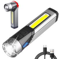 40 W galingas LED žibintuvėlis COB darbo lempa su magnetu vandeniui atsparus žibintuvėlis USB įkraunamas kempingo žvejybos žibintas Reguliuojama lempos galvutė 1PCS