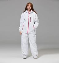 Slidinėjimo kostiumas vyrams ir moterims Lauko žiemos šiltas Snieglentininkų kostiumas Vandeniui atsparus Vėjui atsparus Slidinėjimo striukės ir kelnių komplektas Unisex Kvėpuojantis Izoliuotas Sniego kostiumas S balta