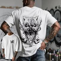 Demon Slayer Peilis Vyriški Marškinėliai Burna Pingyi Zhizhu 2026 PavasarisVasara Naujas Y2K Super Stilius Vyriški ir Moteriški Streetwear S