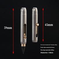 New Titanium Alloy Inkless Pencil With 2 Pen Tips Professional Pocket Pen For Writing Home School Supplies Unique Keychain Penda juoda