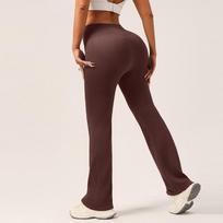 Women's Quick-Dry High Waist Tummy Control Flare Yoga Pants Large ruda