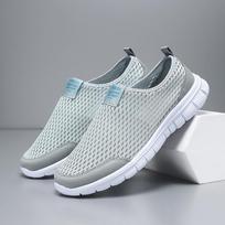 Summer mesh breathable walking office shoes light lazy walking large size 36 pilka spalva