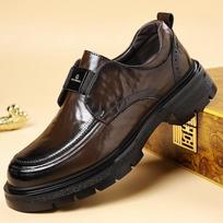 New winter leather thick-soled lazy casual business dress leather shoes 38 [standard leather shoe size] ruda
