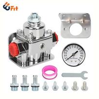 12-804 Kuro slėgio reguliatorius Karbiuratorius su matuoklio komplektu 1-4 PSI 3/8IN NPT jungtis 1-Įėjimas ir 2-Išėjimai Suderinamas su Holley ir Edelbrock