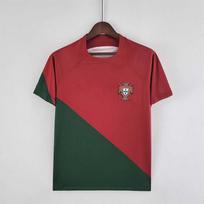 2022 Qatar Portugal away No. 7 C Ronaldo jersey B Fepepe away short-sleeved football jersey fan version DIY S raudona