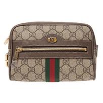 Gucci fanny pack Ophidia distressed old flower logo striped webbing canvas patchwork leather shoulder crossbody 95cm basic package (bag + dust bag) ruda