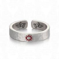 Adjustable Copper Ring With Sun Moon Motif Handcrafted Textured Band Men Women Vintage Style Jewelry Adjustable Open Band