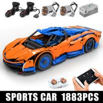 MOLD KING techniniai automobilių konstravimo žaislai vaikams RC APP Motorized Speedtail lenktyninio automobilio modelis MOC plytos berniukų gimtadienio dovanos oranžinė