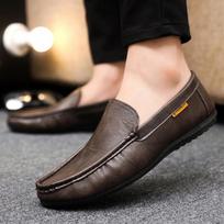 Fashion New Leather Men's Casual Shoes Male Lazy Shoes Breathable Loafers  Luxury Brand Moccasins Comfort Slip-on Driving Shoe 39 ruda