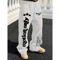 Summer Motion Only Baggy Pants Star Flame Print High Waist Wide Leg Printed Quick Dry Trousers S