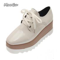 Luxury Women Sneakers Platform Shoes for Women Fashion Lace-Up Casual Shoes Comfortable Chunky Women High Heel Pumps PU Leather 35