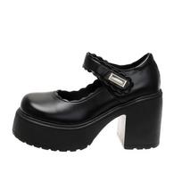 Mary Jane Pumps for Women Fashion Brand New Chunky Heel Wedding Dress Shoes Autumn New Buckle Thick Sole Elegant Single Shoes 35