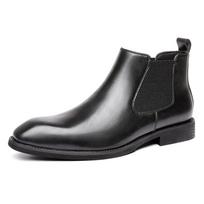 Mens Chelsea Boots Italian Genuine Leather Boot Fashion Casual High-top Boots Business Dress Boots for Men Classic Ankle Booties 39