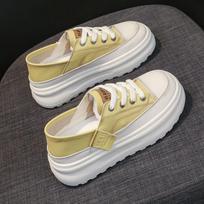 Fashion Women's Platform Sneakers 2026 Autumn Fashion Cross Tied Non Slip Flats Comfortable Height Increase Outdoor Casual Shoes 35