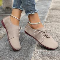 Summer Low Top Large Size Lace Up Women's Single Shoes Durable and Comfortable Flat Shoes Outdoor Soft Soled Casual Shoes 36