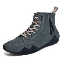 Unisex Boots Fashion Handmade Leather Boots Casual High Top Boot 2026New Men's Ankle Boots Comfortable Driving Boot Couple Botas 36
