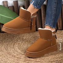 Winter Thicken Plush Snow Boots Women Side Zip Thick Sole Non Slip Cotton Padded Shoes Comfort Platform Ankle Boots Size 36 42 36