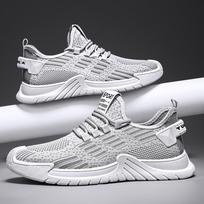 Spring New Mesh Shoes Breathable Trendy Fashionable Running Shoes Thick-Soled Men's Casual Sneakers 39