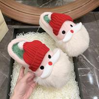 Women's Winter Home Padded Warm Cold Thick Bottom Lightweight Hiking Waterproof Non-slip Sports and Leisure Christmas Cartoon Cotton Slippers 36/37