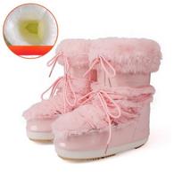 Women's Lightweight Comfortable Cold-proof Waterproof Rain Snow Warm Padded Snow Boots Non-slip Wear Outdoor Leisure Sports Mid-calf Cotton Boots 36/37