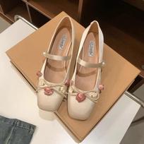 Mary Jane Shoes for Women Low Heels Pumps Chunky Block Heel Comfortable Dress Shoes Women's Casual Square Closed Toe Ankle Strap Mary Janes Pumps 35