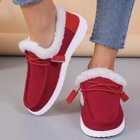 Women's Lightweight Comfortable Thick Sole Winter Warm Cold Padded Snow Boots Non-slip Wear Outdoor Leisure Sports Fur One Cotton Boots 37