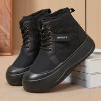 Women's Fur Integrated Thick Bottom Heightening Winter Lightweight Padded Warm Snow Boots Non-slip Wear Casual Sports a Stirrup Cotton Boots 35