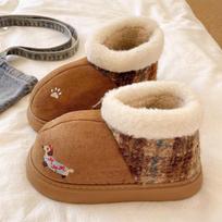 Women's Retro Fashion Lightweight Soft Sole Winter Warm Fur One Snow Boots Padded Lined Non-slip Casual Sports Martin Cotton Boots 36/37