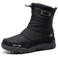 Men's Winter Thickened Padded Waterproof Comfortable Warm Anti Cold Lightweight Hiking Waterproof Non-slip Thick Sole Snow Boots 39