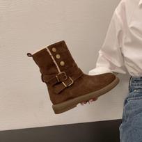 Women's Large Size Soft Elastic Winter Warm Cold Padded Snow Boots Non-slip Wear Outdoor Leisure Sports Martin Cotton Boots 35