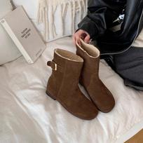 Women's Large Size Two Wear Soft Sole Heightening Warm Fur One Winter Non-slip Snow Boots Plush Lining Outdoor Sports Martin Boots 35
