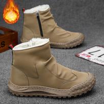 Mens Soft Elastic Winter Warm Winter Cold Padded Snow Boots Thick-soled Non-slip Wear-resistant Outdoor Casual Sneakers High-top Cotton Boots 39