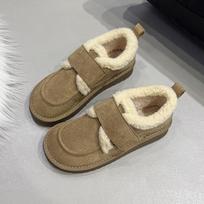 Women's Fashion Lightweight Height-enhancing Soft Sole Winter Warm Velcro Fur One Snow Boots Lined with Velvet Non-slip Casual Sports Cotton Boots 35