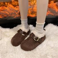 Women's Lightweight Comfortable Thick Sole Cold Warm Padded Snow Boots Non-slip Wear Outdoor Sports Furry Mouth Cotton Boots 35