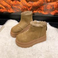 Women's Large Size Soft Elastic Winter Warm Cold Padded Snow Boots Non-slip Wear-resistant Outdoor Casual Sneakers Martin Cotton Boots 35