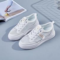 Summer New Breathable Mesh White Women's Sports Shoes Daily Running Shoes Shoes Female Students Thick-soled Shoes 35