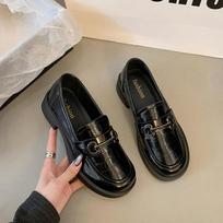 Women's Chunky Platform Penny Loafers PU Leather Slip-on Comfortable Round Toe Business Casual Shoes Dressy Office Work Walking Loafers for Women 35