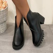 New Women's Solid Color Loose Martin Boots - England Style Fashionable Versatile Not Tired Feet Fitness Travel Arch Support Boots 35
