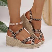 Women's Minimalist Woven Jute Sandals - Wide Width Platform Wedge Shoes, European-Inspired Comfort Fit Beach To Street Slides 39
