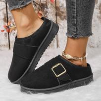 Women's Flat Cotton Slippers - Warm Lined Slippers Non-Slip Soft Elastic Cushioning Comfortable Indoor/Outdoor Shoes 37
