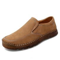 Plus Size Genuine Cow Leather Men Shoes Handmade Casual Leather Shoes Moccasins Man Flats Shoes 38