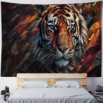 Animal starry sky wall tapestry psychedelic hippie leopard tiger elk bedroom decoration aesthetic sofa blanket beach towel 70x100cm28x39in