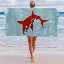Whale Shark and Manta Ray Wave Chart Beach Towel Beach Towel Quick Drying Polyester Fiber Pool Swimming Yoga and Travel Towels 50X100cm &1pc