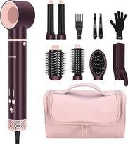 "7-in-1 AirStyler", automatinis dvigubos įtampos "MaxAIR 2.0 Multi-Styler" rinkinys su oro tiesintuvu, 28 mm garbanotuvu, automatiniu vyniojimu, 110 000 aps/min, dovanų leidimas, "Jasper Plum