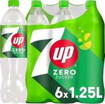 "7UP Zero" citrinų ir liepų skonio limonadas be cukraus vienkartiniuose buteliuose (6 x 1,25 l)