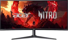 "acer Nitro XZ340CUJ0" 34 colių (86 cm ekranas) UWQHD, VA, 120 Hz DP, 100 Hz HDMI, 5 ms (GTG), 2xDP 1.4, 2xHDMI 2.0, išlenktas, reguliuojamas aukštis, "AdaptiveSync