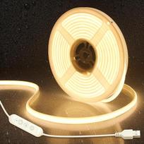 "Aclorol COB LED juostelė 6 m vandeniui atspari šilta balta šviesa Užtemdoma USB COB LED juostelės šviesa Lauko lanksti šviesos juosta su lipnia juosta, skirta virtuvei virš kriauklės dušo kabinos Balkono terasos lauko apdaila CRI90+